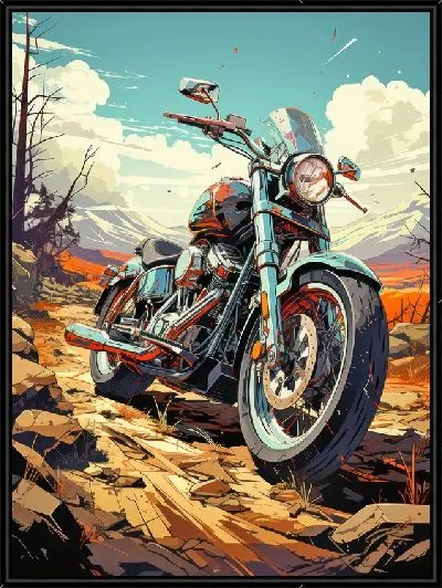 Картина Мотоцикл в стиле арт №66