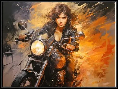 Девушка на мотоцикле №3