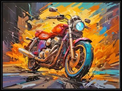 Картина Мотоцикл в стиле арт №70