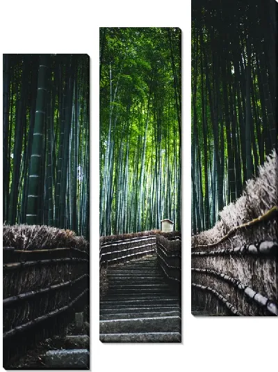 Модульная картина Лестница вдоль бамбука