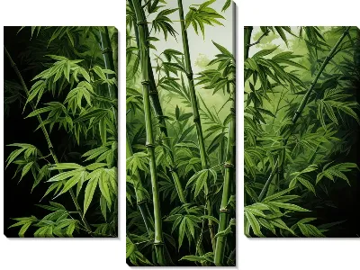 Модульная картина Бамбук в стиле арт №7