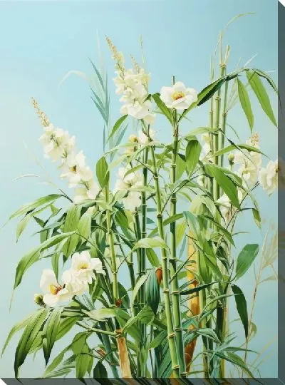 Картина маслом Бамбук в стиле арт №8