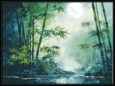 Картина Бамбук в стиле арт №13