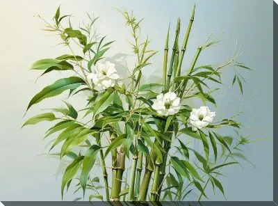 Картина маслом Бамбук в стиле арт №18