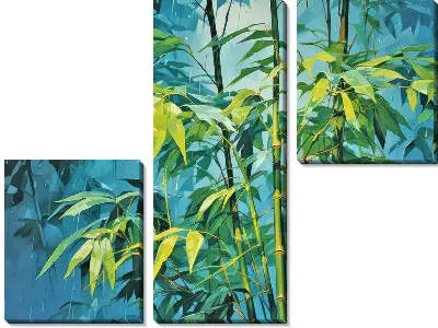 Модульная картина Бамбук в стиле арт №19