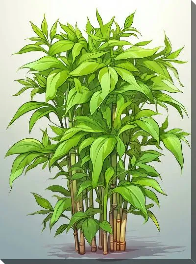 Картина маслом Бамбук в стиле арт №21