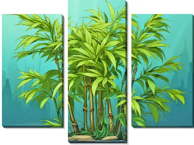 Модульная картина Бамбук в стиле арт №24