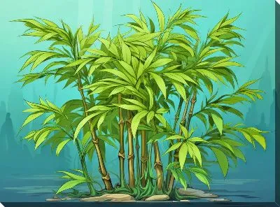 Картина маслом Бамбук в стиле арт №24