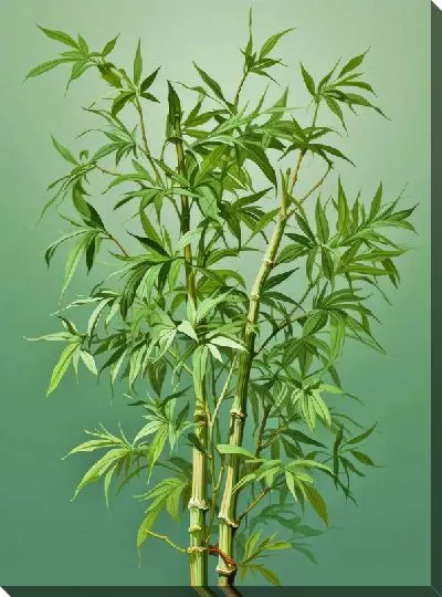 Картина маслом Бамбук в стиле арт №27
