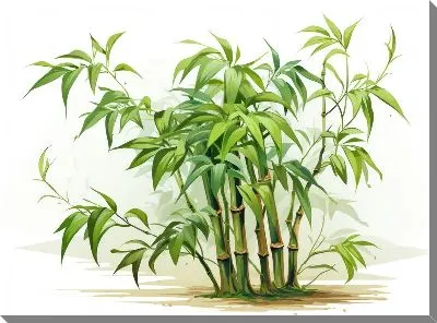 Картина маслом Бамбук в стиле арт №29