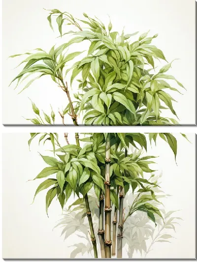 Модульная картина Бамбук в стиле арт №30