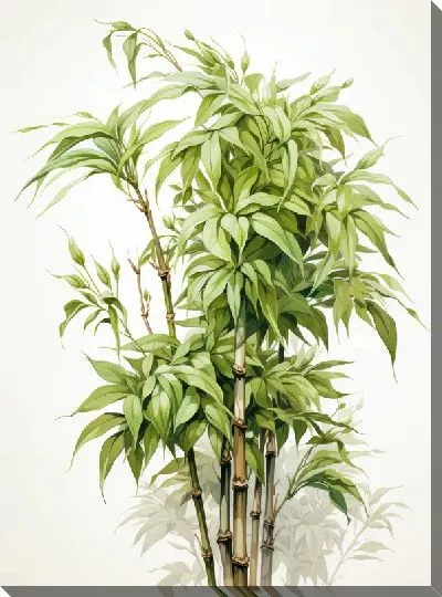 Картина маслом Бамбук в стиле арт №30