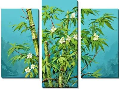 Модульная картина Бамбук в стиле арт №31