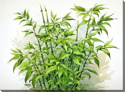 Картина маслом Бамбук в стиле арт №33