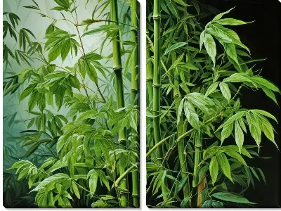 Модульная картина Бамбук в стиле арт №41
