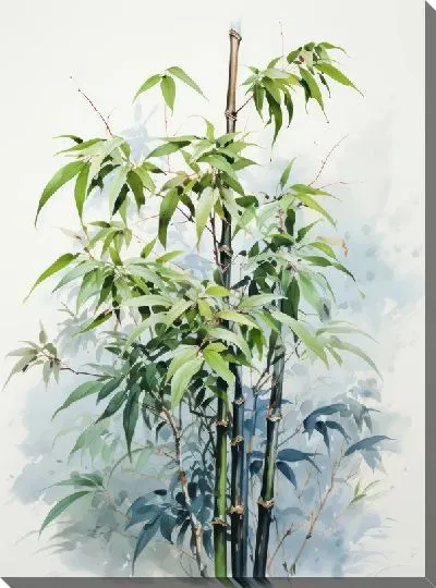 Картина маслом Бамбук в стиле арт №43