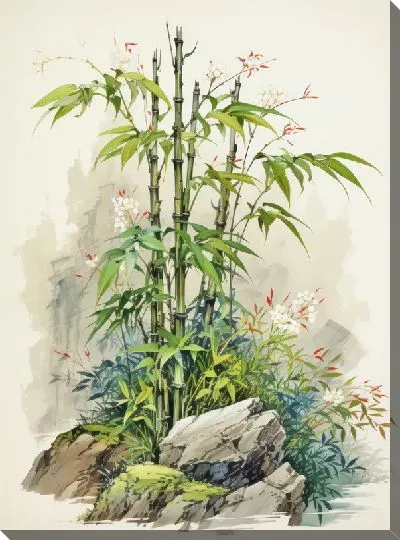 Постер Бамбук в стиле арт №48