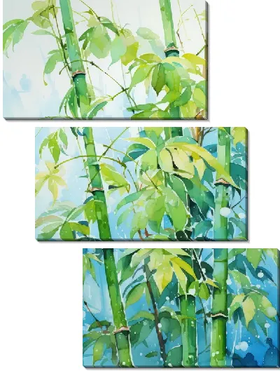Модульная картина Бамбук в стиле арт №49