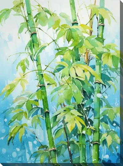Картина маслом Бамбук в стиле арт №49