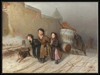 Картина Тройка («Ученики мастеровые везут воду»)