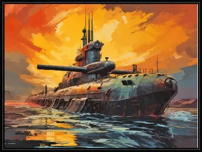 Подводная лодка в стиле арт №1