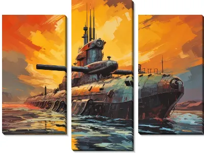 Подводная лодка в стиле арт №1
