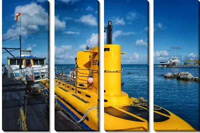 Модульная картина Желтая подводная лодка