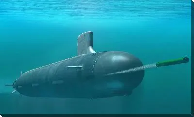 Подводная лодка и торпеда