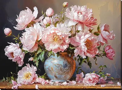 Пионы в вазе №11