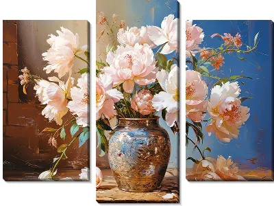 Модульная картина Пионы в вазе №12