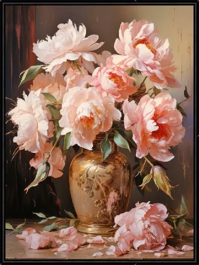 Картина Пионы в вазе №14
