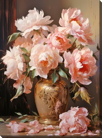Постер Пионы в вазе №14