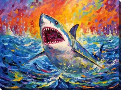 Акула в стиле арт №1