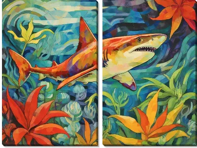 Акула в стиле арт №7