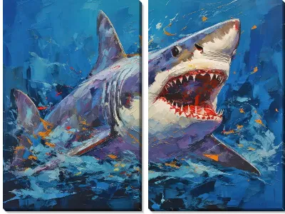 Модульная картина Акула в стиле арт №18