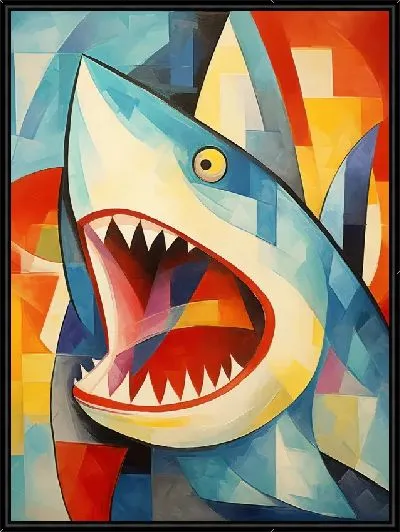 Картина Акула в стиле кубизм