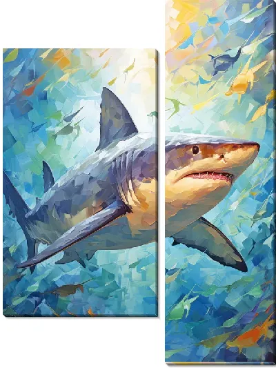 Модульная картина Акула в стиле арт №21