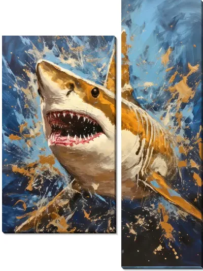Модульная картина Золотая акула