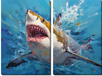 Модульная картина Акула в стиле арт №51