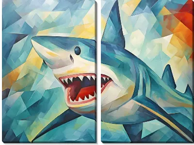 Модульная картина Акула в стиле арт №66