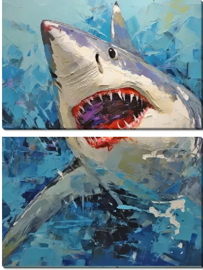 Модульная картина Акула в стиле арт №72