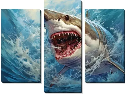 Модульная картина Акула в стиле арт №80