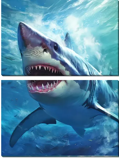Модульная картина Акула в стиле арт №82