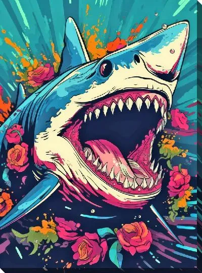 Картина маслом Арт акула №6