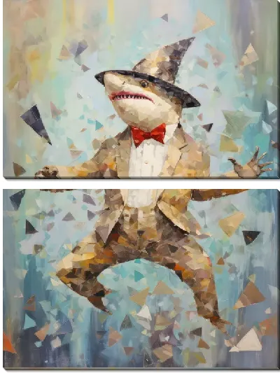 Модульная картина Акула в костюме