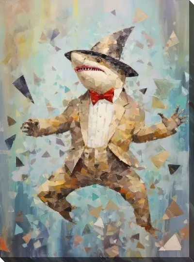Картина маслом Акула в костюме