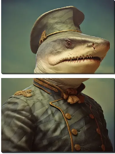 Модульная картина Акула военный