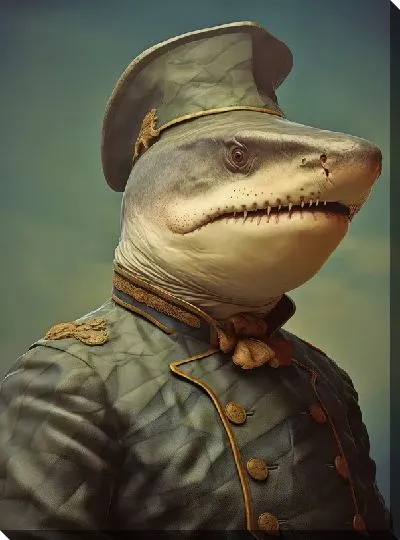 Картина маслом Акула военный