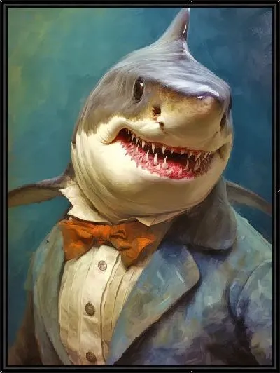 Картина Акула в костюме с бабочкой