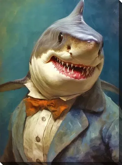 Постер Акула в костюме с бабочкой